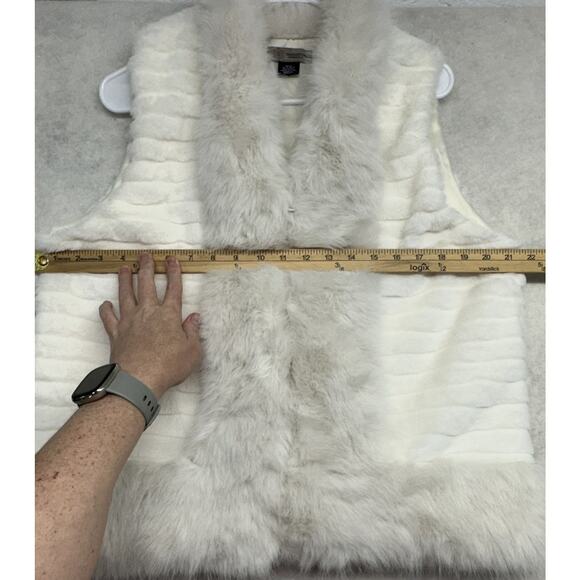 Kaleidoscope Faux Fur Vest Ivory Soft Womens One Size - Picture 4 of 7